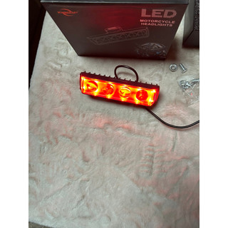 Đèn led bi trợ sáng ô tô, xe máy 4 bóng 1 hàng nhiều chế độ sáng.