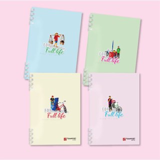 Sổ Lò Xo Kẻ Ngang 2 Đầu B5 TUANVIET BOOKS 200 trang FOOD LIFE 70gsm