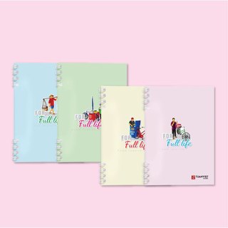 Sổ Lò Xo Kẻ Ngang 2 Đầu B5 TUANVIET BOOKS 200 trang FOOD LIFE 70gsm