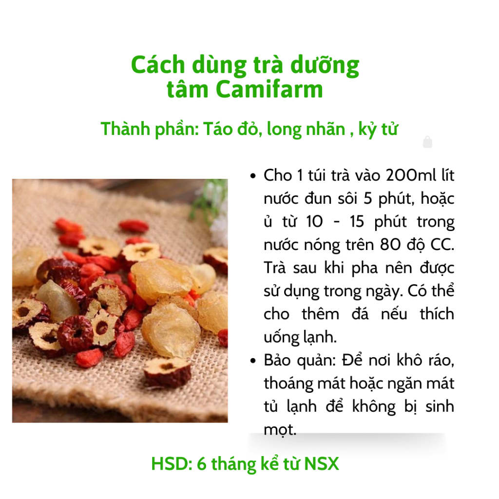 Ảnh Trà dưỡng tâm Camifarm thanh nhiệt, an thần, giải tỏa căng thẳng, chống lão hóa 3