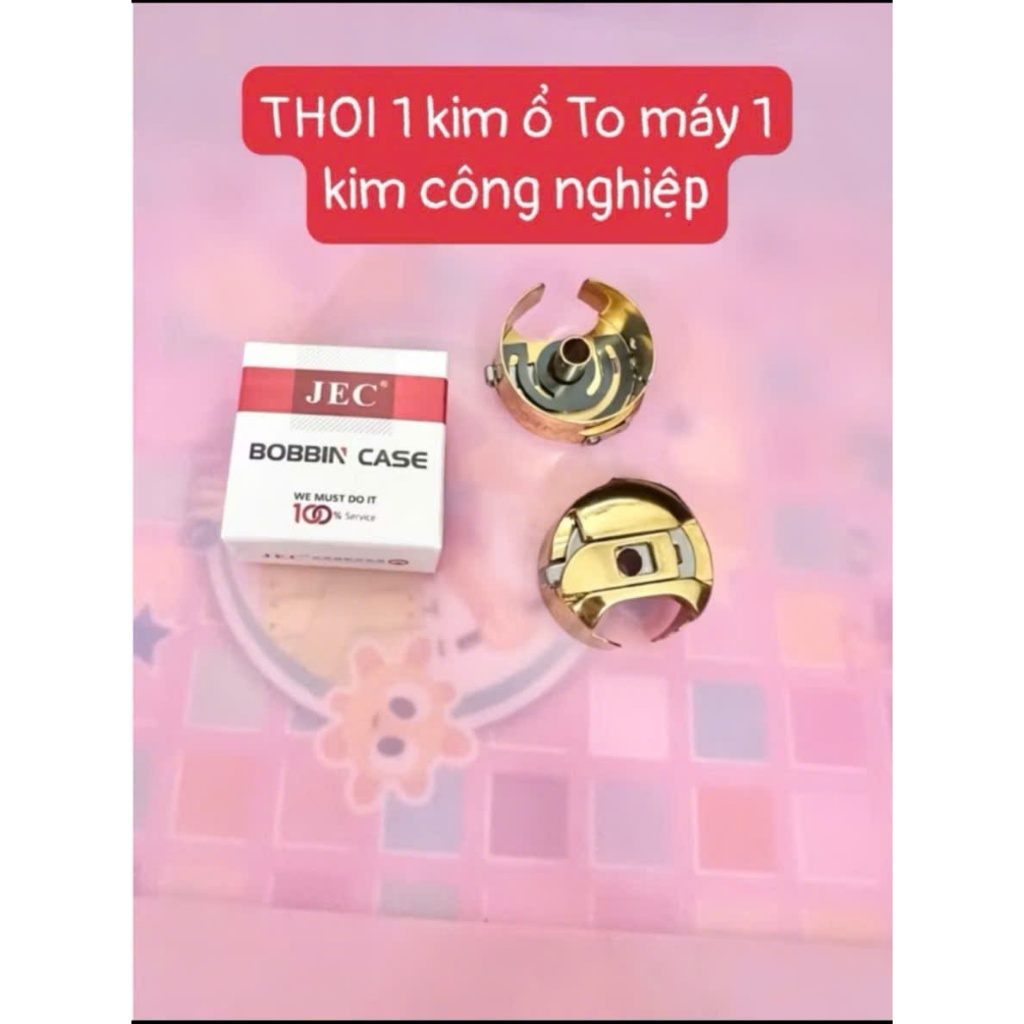 Thoi Vàng Nhật JEC Cao Cấp Ổ To 6-7 Có Lẫy Bên Trong Dùng Cho Máy May 1 Kim Công Nghiệp