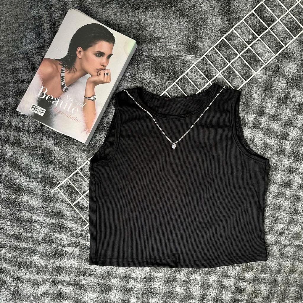 [TiQi Clothing] Áo Ba Lỗ Chất Bo Gân Dày Dặn Kèm Dây Chuyền Tháo Rời Được backless shirt