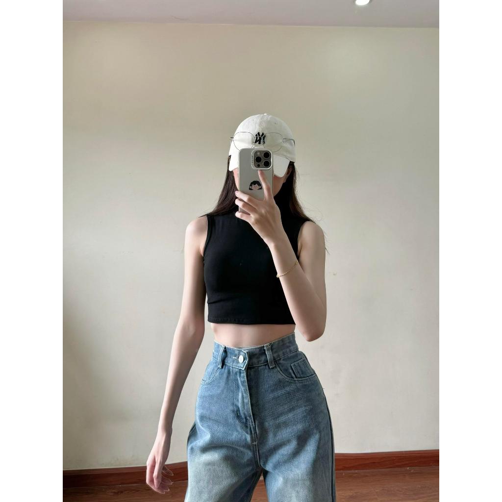 [TiQi Clothing] Áo Ba Lỗ Chất Bo Gân Dày Dặn Kèm Dây Chuyền Tháo Rời Được backless shirt