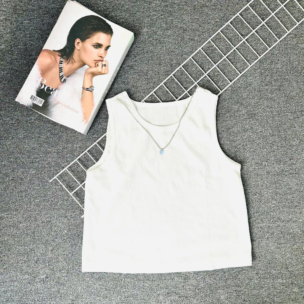 [TiQi Clothing] Áo Ba Lỗ Chất Bo Gân Dày Dặn Kèm Dây Chuyền Tháo Rời Được backless shirt