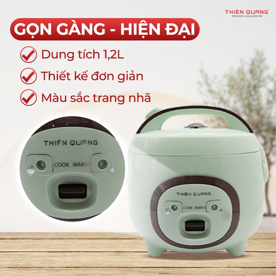 Nồi cơm điện tử cao cấp Thiên Quang, thiết kế hiện đại, lòng niêu dày, nấu cơm siêu ngon