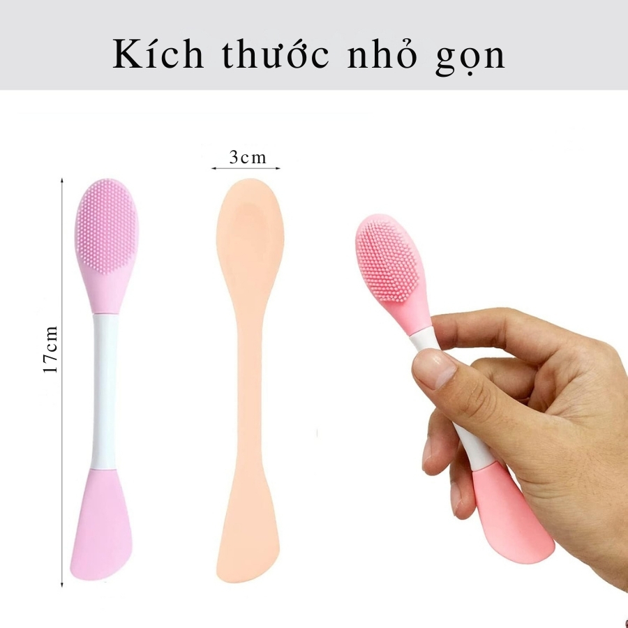 Cọ Đắp Mặt Nạ Silicone 2 Đầu Tiện Lợi Làm Sạch Sâu Lỗ Chân Lông