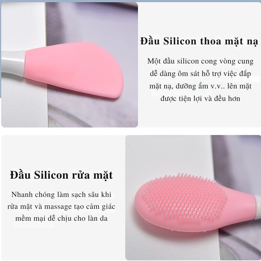 Cọ Đắp Mặt Nạ Silicone 2 Đầu Tiện Lợi Làm Sạch Sâu Lỗ Chân Lông