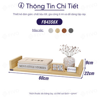 Kệ Sách Gỗ Treo Tường Chữ U FIVO FB43 Gỗ Dày Chống Ẩm, Sản Phẩm Vừa Treo Tường Vừa Có Thể Để Bàn, Phù Hợp Mọi Không Gian