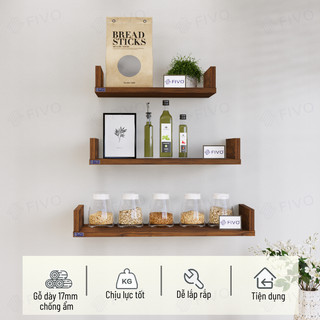Kệ Sách Gỗ Treo Tường Chữ U FIVO FB43 Gỗ Dày Chống Ẩm, Sản Phẩm Vừa Treo Tường Vừa Có Thể Để Bàn, Phù Hợp Mọi Không Gian