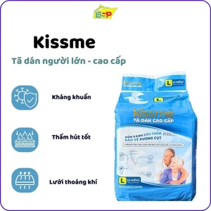 Bỉm/Tã dán người lớn KISSME – Chống tràn, thấm hút nhanh bịch 10 miếng date tháng 08-09/2026