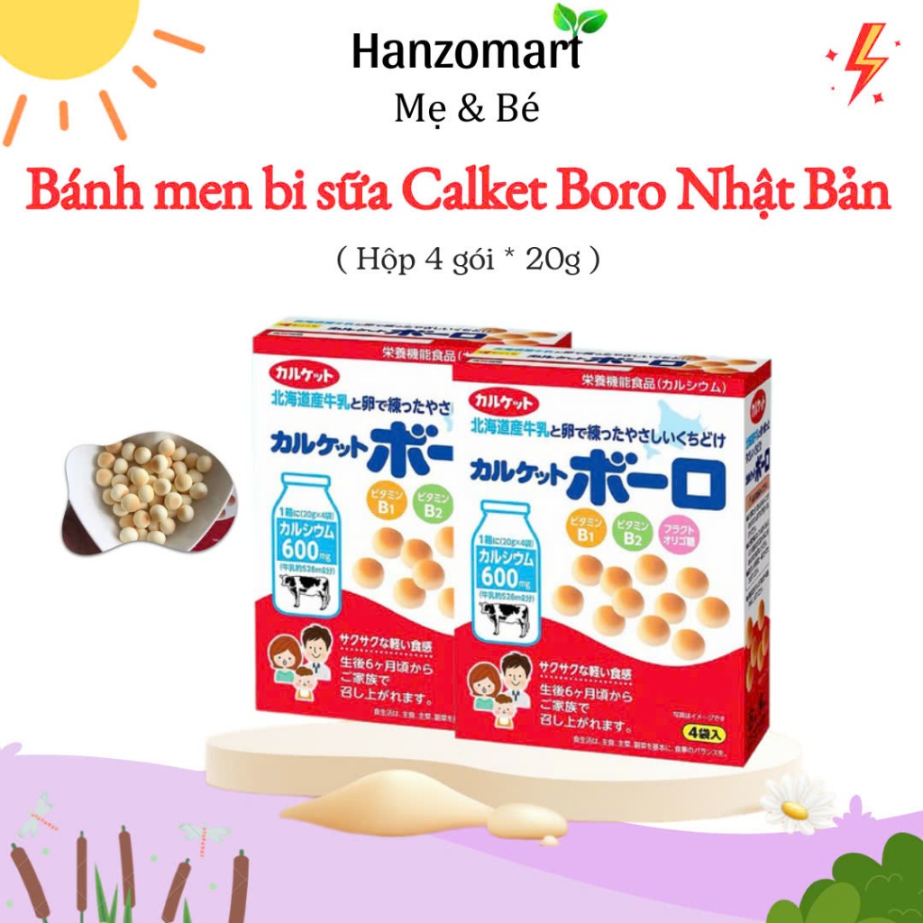Bánh ăn dặm cho bé bi men sữa Calket Nhật Bản