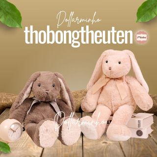 (Mua 1 tặng 1) Mua Thỏ Bông Thêu Tên Tặng Móc Khoá Thêu Tên Theo Yêu Cầu