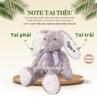 (Mua 1 tặng 1) Mua Thỏ Bông Thêu Tên Tặng Móc Khoá Thêu Tên Theo Yêu Cầu