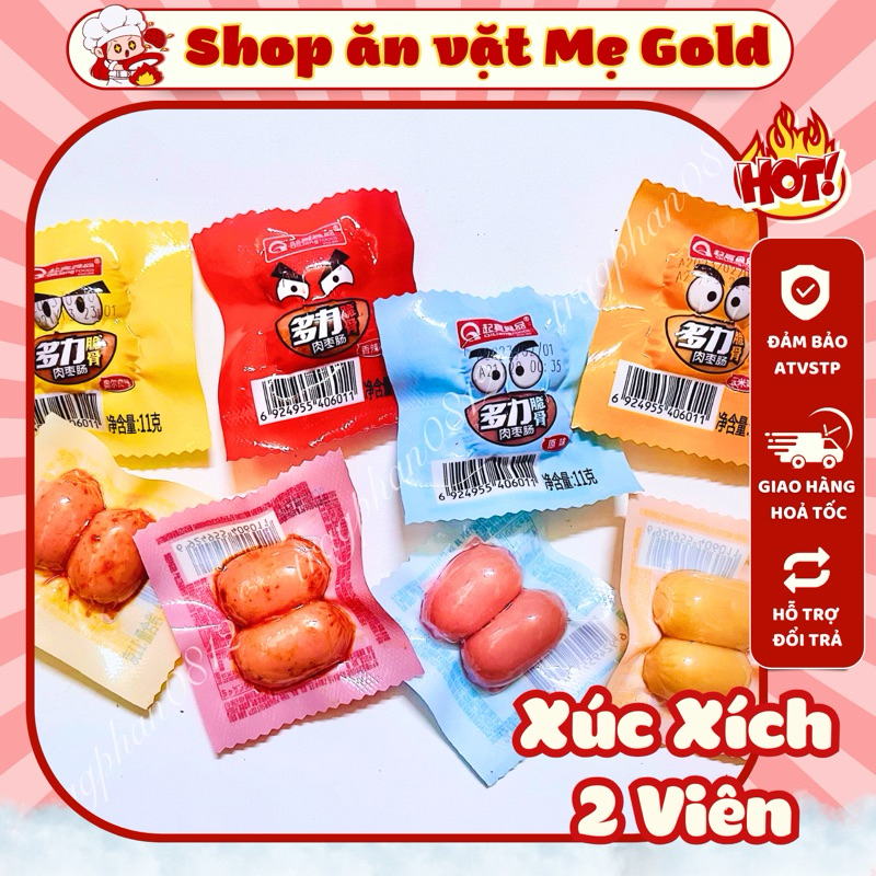 Combo xúc xích mini ăn liền, xúc xích bi sụn non, xúc xích tí hon các vị (gói 2 viên)