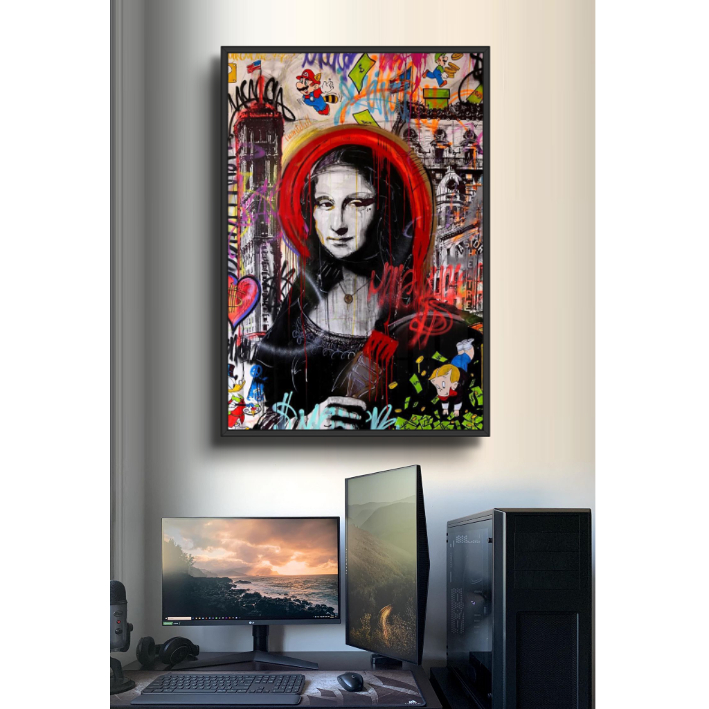 Tranh Gỗ Graffiti Tráng Gương Có Khung Phong Cách Hiện Đại Sang Trọng Decor Phòng Không Gian Làm Việc Decor Tường