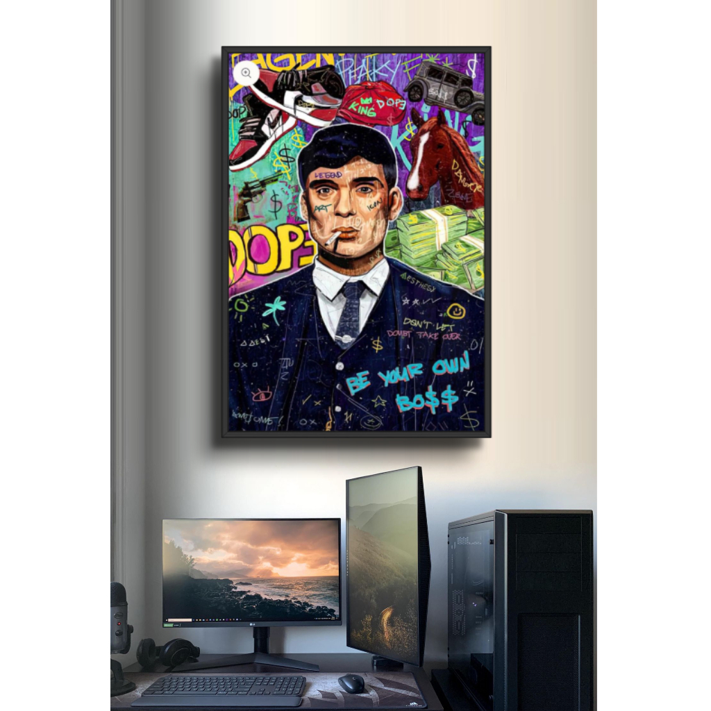 Tranh Gỗ Graffiti Tráng Gương Có Khung Phong Cách Hiện Đại Sang Trọng Decor Phòng Không Gian Làm Việc Decor Tường