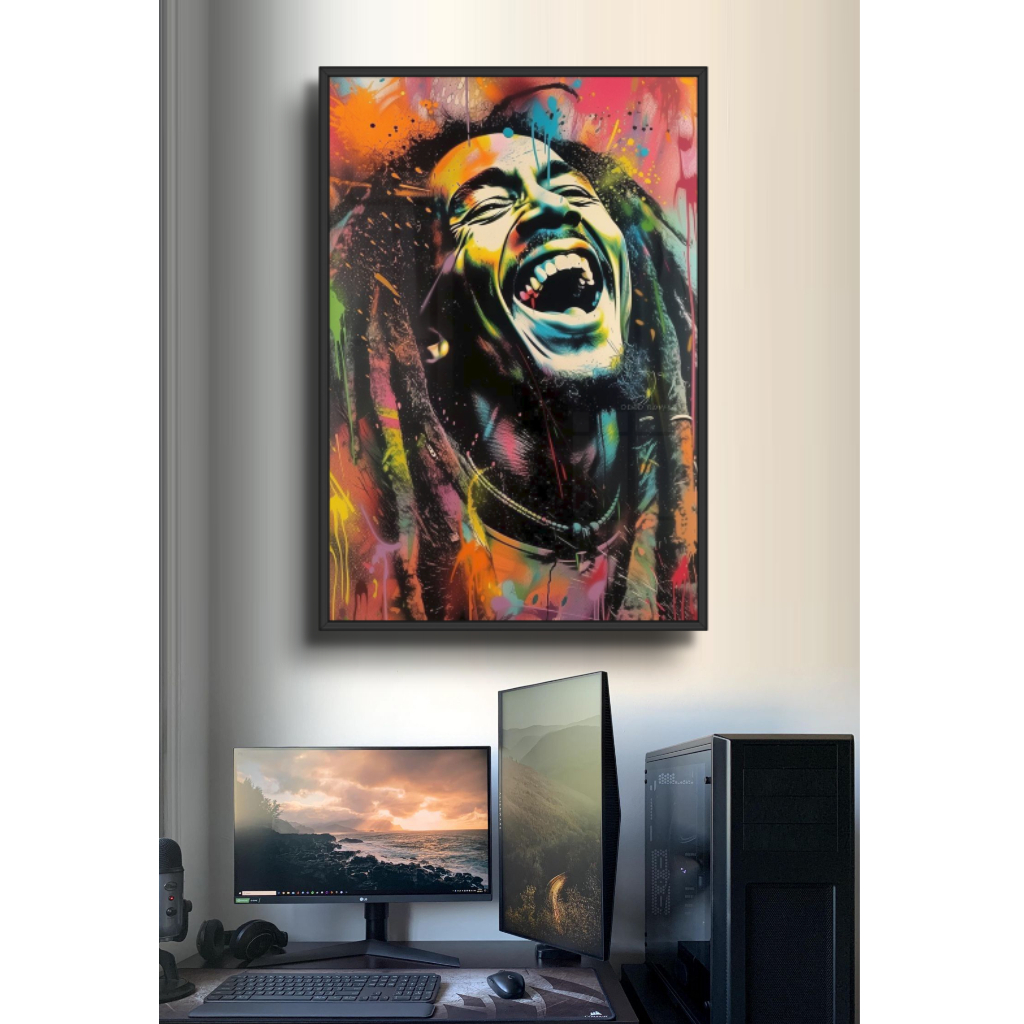 Tranh Gỗ Bob Marley Vua Sư Tử Phong Cách Nghệ Thuật Hiện Đại Tráng Gương Có Khung Treo Tường