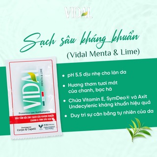 Sữa tắm dây Vidal 9ml gói phù hợp đi du lịch