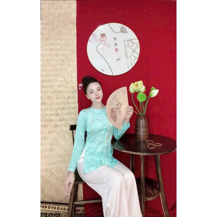 ÁO BÀ BA CỔ TRÒN TAY DÀI, ÁO LẺ BÀ BA CÀI NÚT TAY DÀI CHẤT VẢI GẤM ĐỦ SIZE