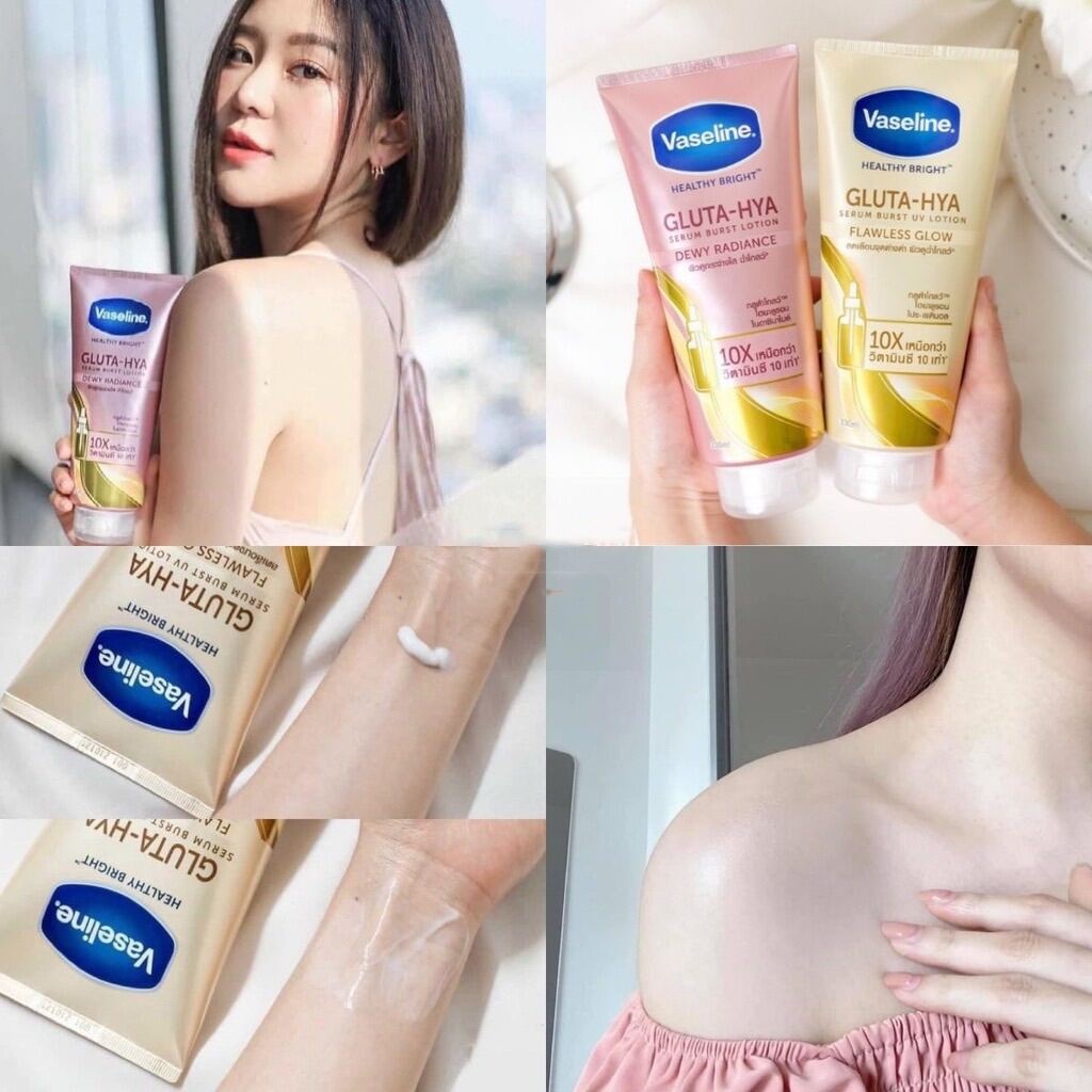 Sữa dưỡng thể Vaseline Healthy Bright Gluta HYA Serum Burst Lotion 10X Thái Lan 300ml
