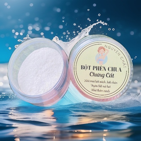 Bột Phèn chua chưng cất ngăn mồ hôi nách, hôi chân