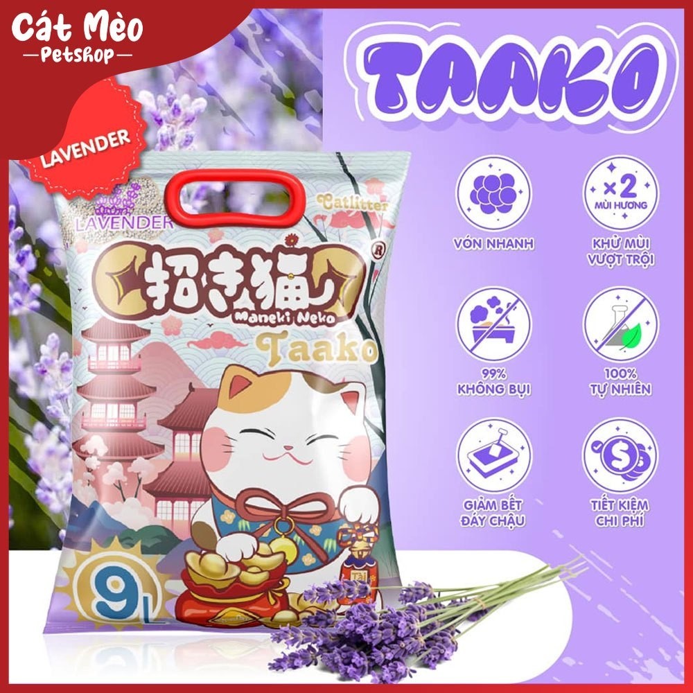 Cát Vệ Sinh MANEKI TAAKO Cho Mèo - Túi 9L