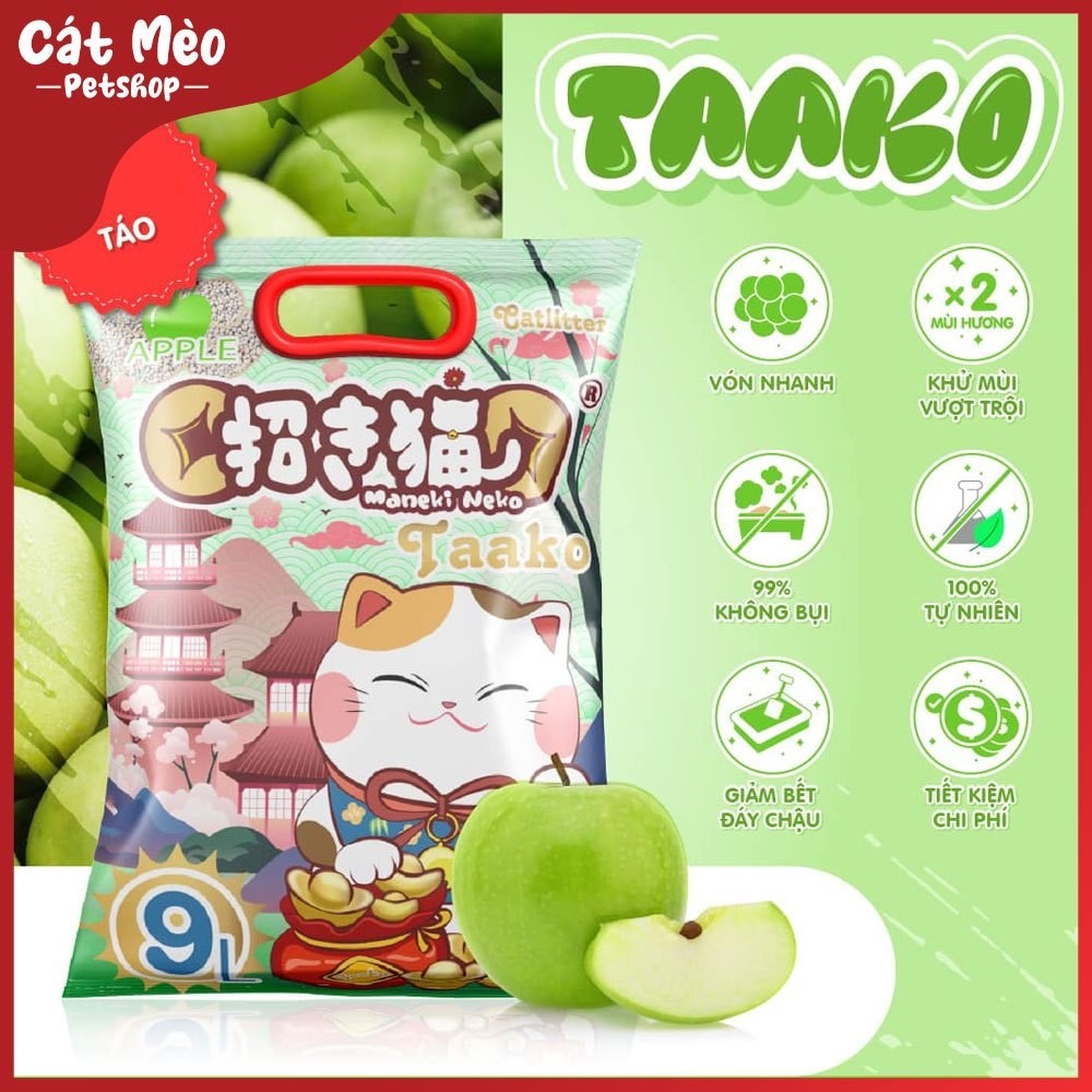 Cát Vệ Sinh MANEKI TAAKO Cho Mèo - Túi 9L