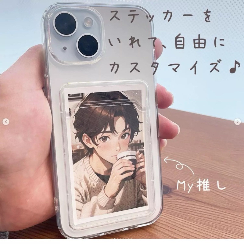 Ốp silicon iphone trong suốt có ngăn đựng thẻ