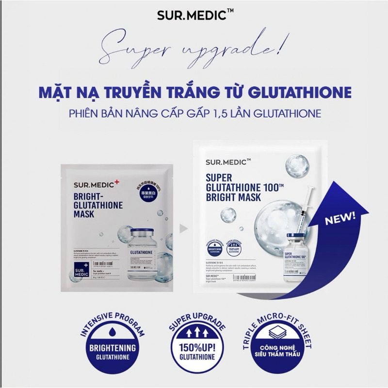 Mặt nạ dưỡng trắng Sur.Medic 30g + nạ Sur.medic Age Control Multi Vita+Mặt nạ dưỡng ẩm Sur.medic Hyaluronic  IS104