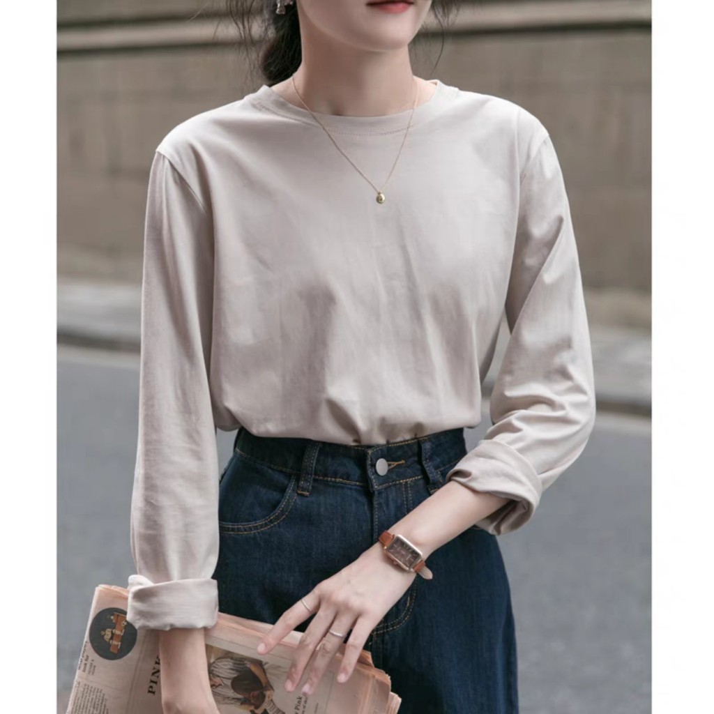 ÁO THUN BABYTEE  TAY DÀI TRƠN ĐỦ MÀU VẢI COTTON MỀM MỊN THOÁNG MÁT DỄ PHỐI ĐỒ BST26 Cổ Tròn