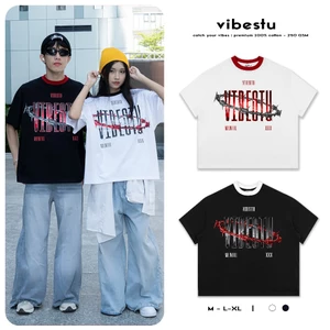 Áo Thun Local Brand VIBESTU "Chain Hook", Áo Thun Boxy Form Rộng Unisex 250Gsm 100% Cotton