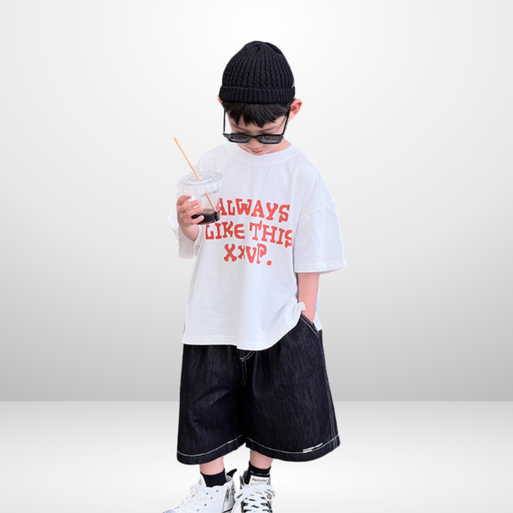 Áo Thun Ngắn Tay Mùa Hè Cho Bé Trai, Bé Gái In Hình Năng Động, Cổ Tròn B558 | JJ Kids Fashion