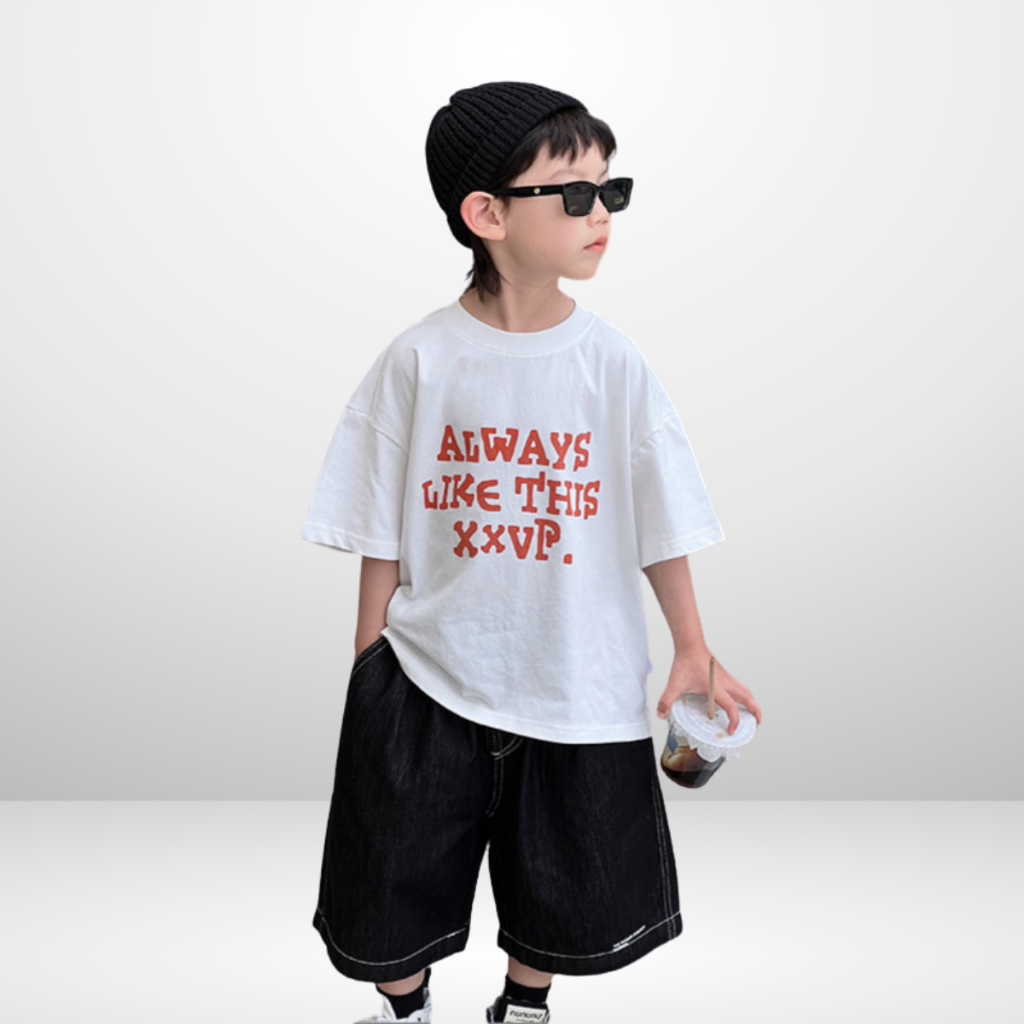 Áo Thun Ngắn Tay Mùa Hè Cho Bé Trai, Bé Gái In Hình Năng Động, Cổ Tròn B558 | JJ Kids Fashion