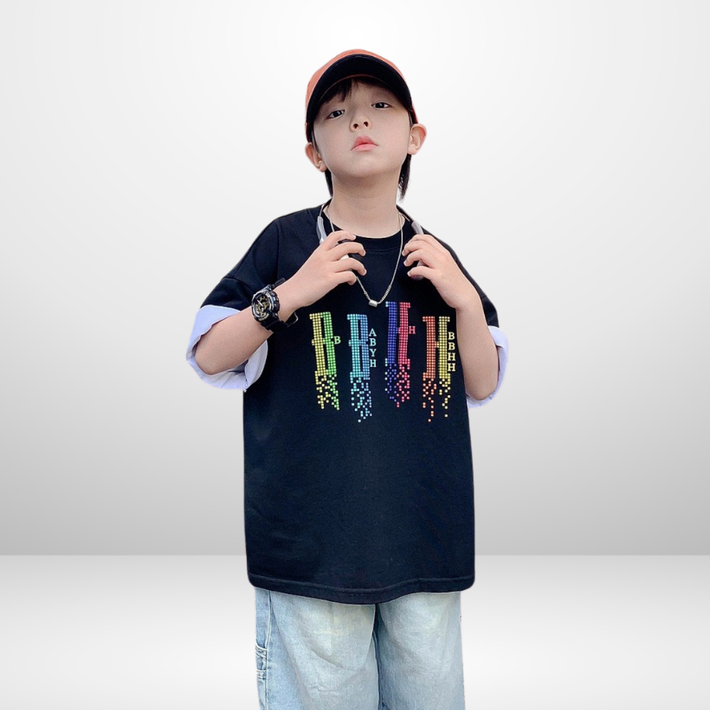Áo Thun Ngắn Tay Mùa Hè Cho Bé Trai, Bé Gái In Hình Năng Động, Cổ Tròn B557 | JJ Kids Fashion
