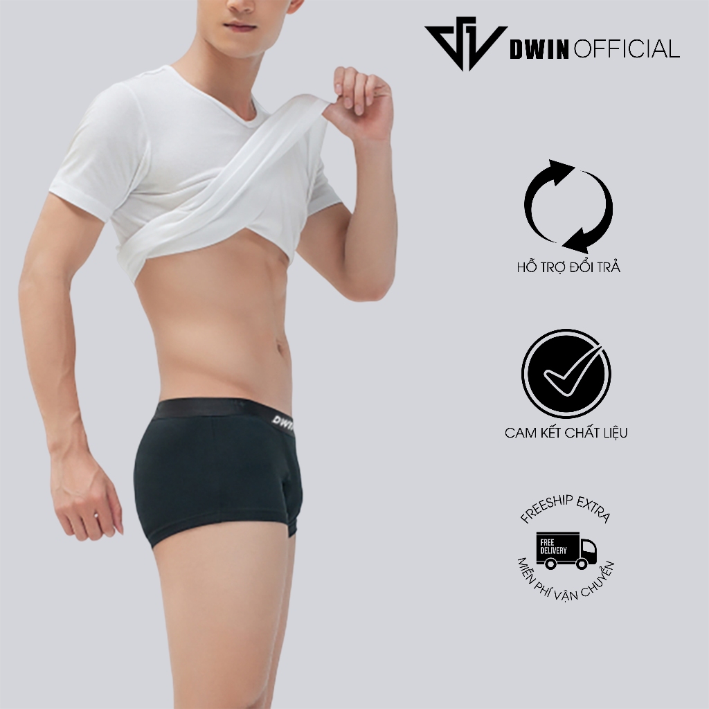 Ảnh Combo 3 quần lót nam DWIN sịp đùi kháng khuẩn cao cấp boxer vải thun lạnh co dãn 4 chiều 2.0 4