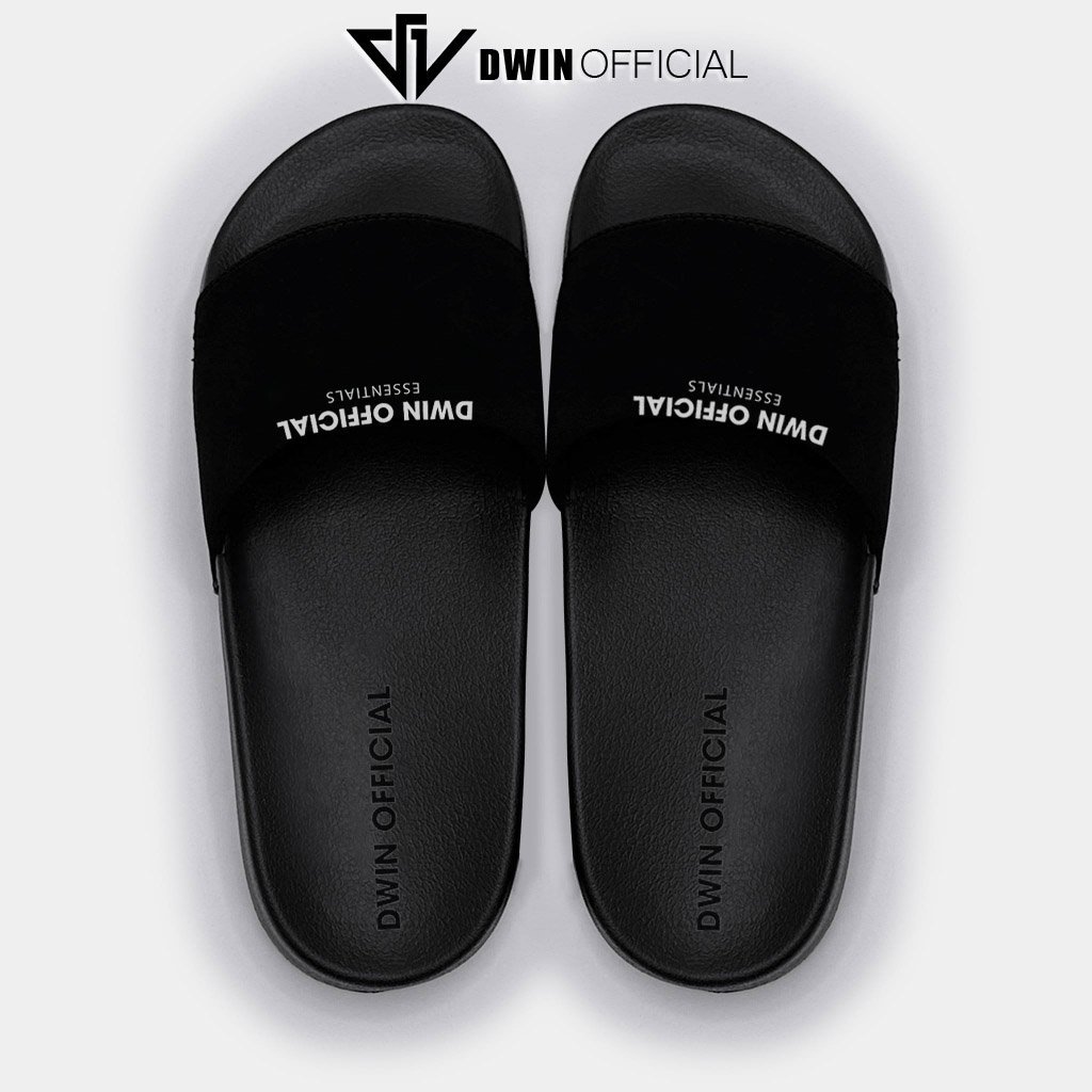 Ảnh Dép quai ngang nam nữ slipper DWIN đen fullbox local brand 1.0 4