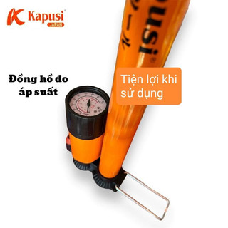 Bơm xe đạp xe máy Kapusi Dài 60cm lực bơm khỏe, bơm tay nhẹ nhàng tiện lợi có đầu bơm bóng, bơm đệm