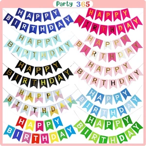 Cờ Happy Birthday Hình Đuôi Cá Ép Kim Vàng Trang Trí Sinh Nhật