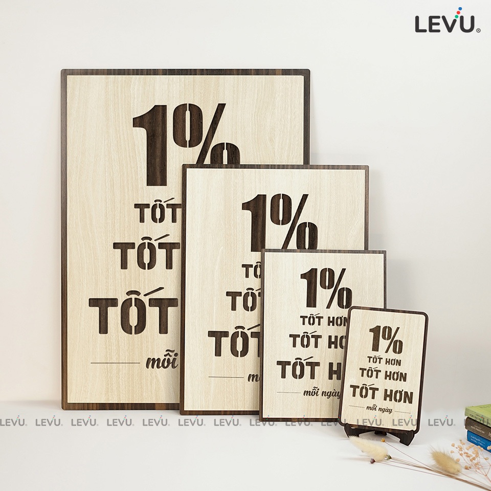 Tranh treo tường Decor Slogan LEVU083: 1% tốt hơn mỗi ngày