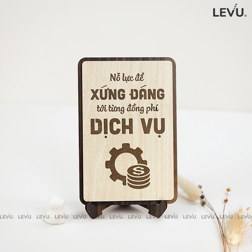 Tranh khẩu hiệu văn phòng LEVU087: Luôn nỗ lực xứng đáng với từng đồng phí dịch vụ