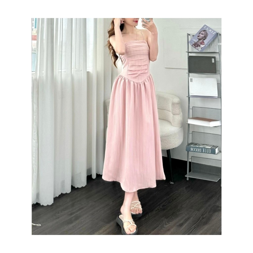Váy dáng dài phong cách Hàn Quốc xixeoshop v950 Nữ Dress Women Kaki