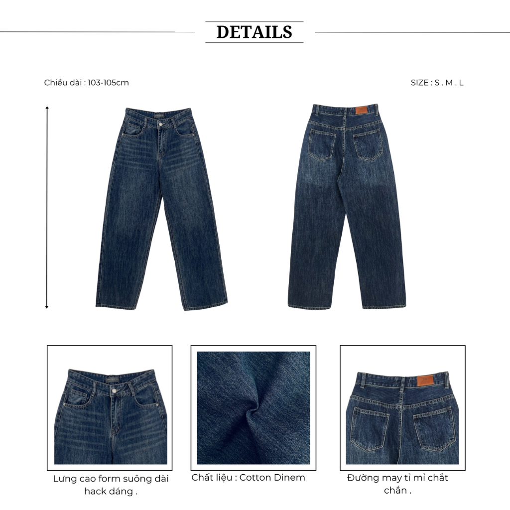Ảnh BBSTORE’S Quần Jean Suông Form Dài Tôn Dáng - Q2183S 3
