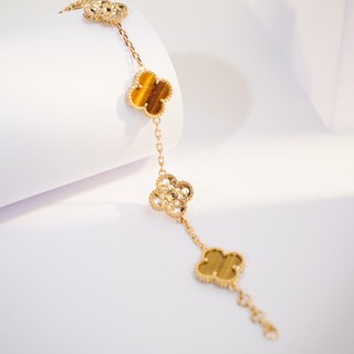 Vòng tay nam nữ LAMY Flower Clover Stone Bracelet Gold 2268