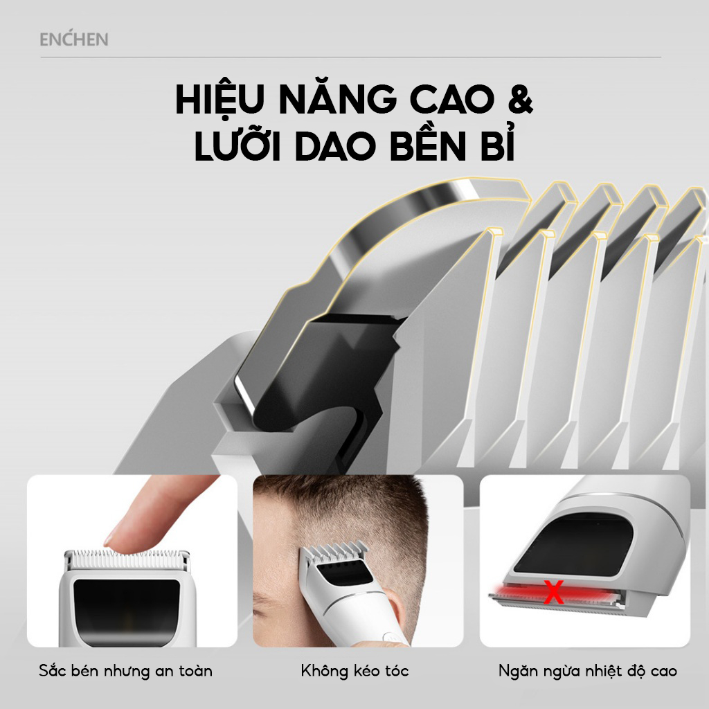 Ảnh Tông đơ cắt tóc Enchen Boost 2 đâu cắt gốm 2 chế độ cạo, độ ồn thấp, pin đến 120 phút - BH 6 tháng 4