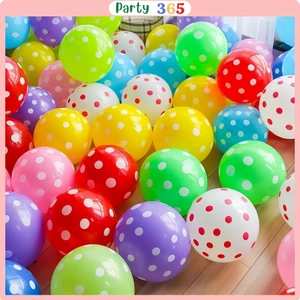 Set 10 Quả Bóng Bay Chấm Bi Vui Nhộn Mix Màu Trang Trí Sinh Nhật