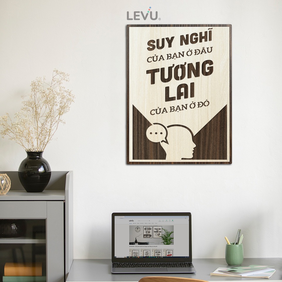 Tranh slogan nơi làm việc LEVU122: Suy nghĩ của bạn ở đâu tương lai của bạn ở đó