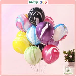 Set 10 Bóng Bay Vân Đá Trang Trí Sinh Nhật ,Bóng Loang Siêu Hot [ SIZE 30CM ]