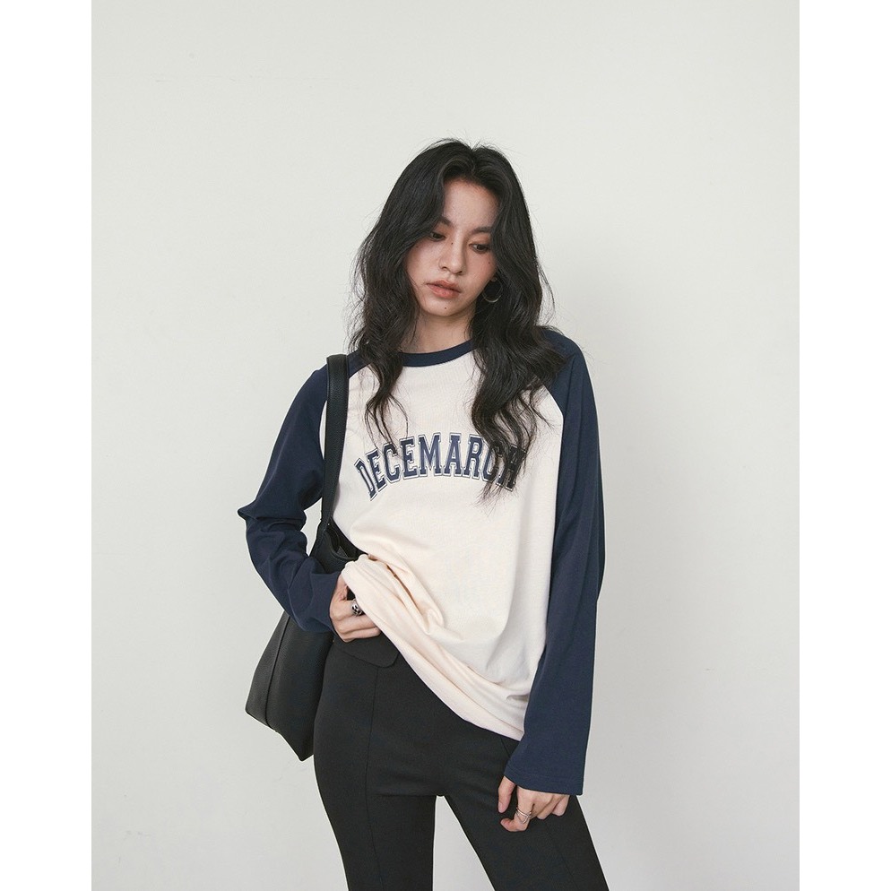 MÀU MỚI Áo thun Nữ dài tay Ragan in hình JULY fashion2023, Áo phông dáng rộng tay dài phối màu paste chất Cotton Xược