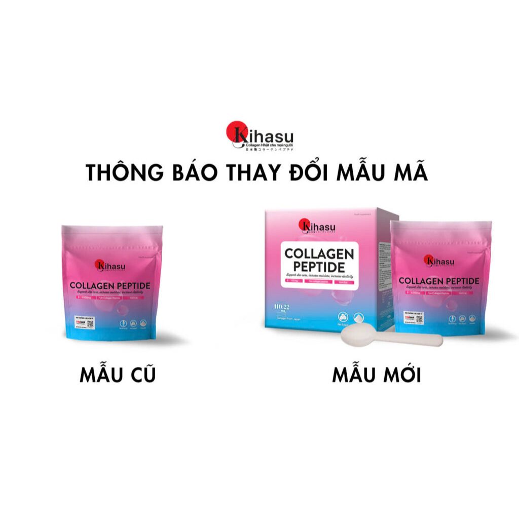 Ảnh Bột Collagen Kihasu 100% Tinh Khiết Dưỡng Trắng Da, Chống Lão Hóa, Tăng Độ Đàn Hồi, Hỗ Trợ Xương Khớp, Hương Vị Dễ Uống 2