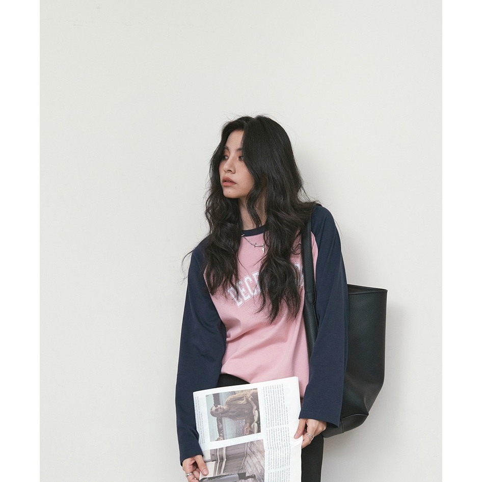 MÀU MỚI Áo thun Nữ dài tay Ragan in hình JULY fashion2023, Áo phông dáng rộng tay dài phối màu paste chất Cotton Xược